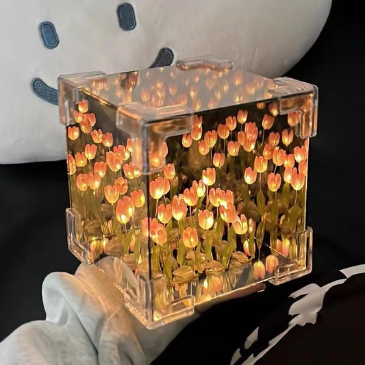 DIY Tulip LED Night Light & 2-in-1 Mirror Table Lamp for Gifts